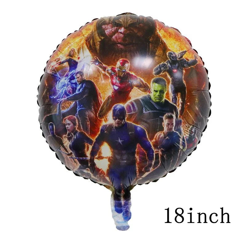 Spiderman Hulk Iron Man Foil Balloons Superhero Latex Ballon Happy Birthday Banner Hero Party Decoration Boy Child Cake Topper