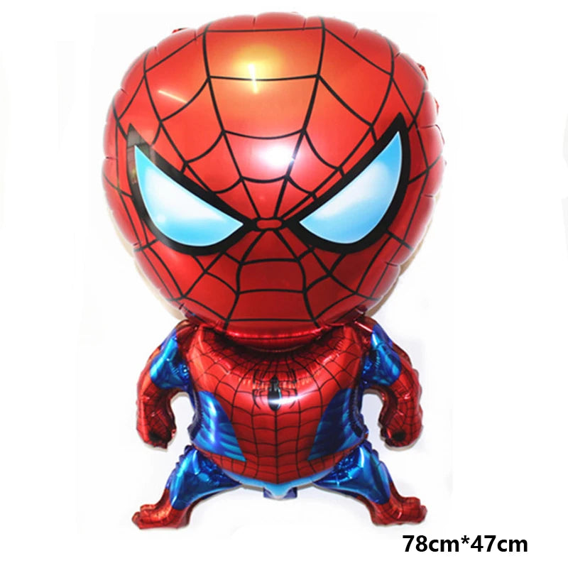 Spiderman Hulk Iron Man Foil Balloons Superhero Latex Ballon Happy Birthday Banner Hero Party Decoration Boy Child Cake Topper