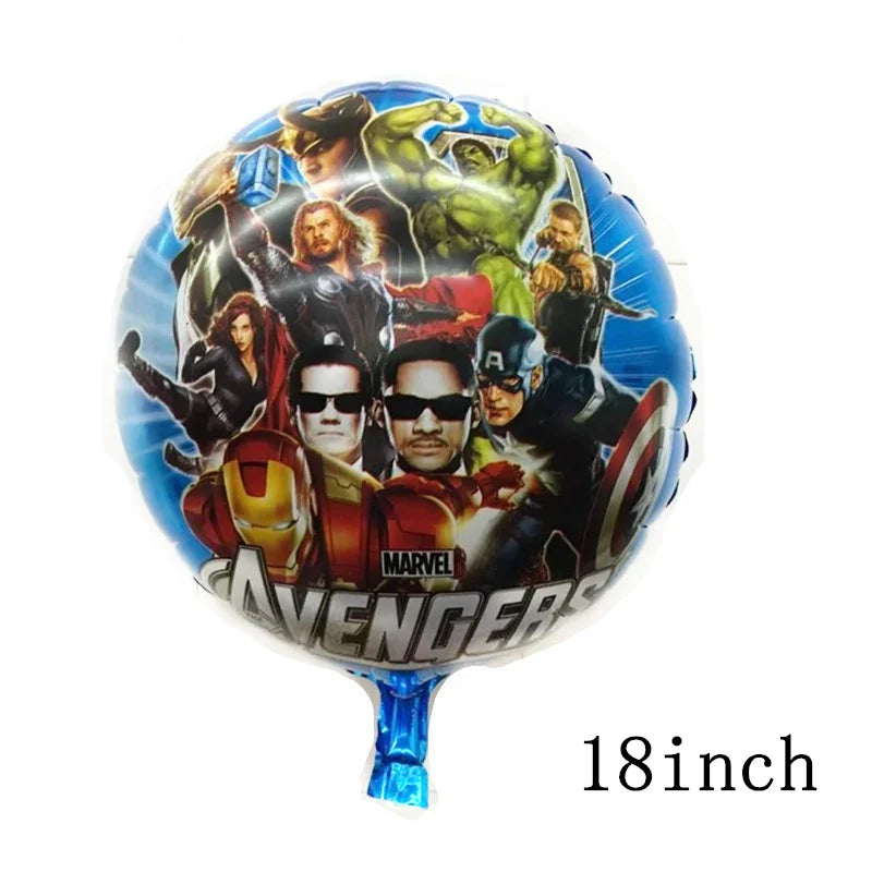 Spiderman Hulk Iron Man Foil Balloons Superhero Latex Ballon Happy Birthday Banner Hero Party Decoration Boy Child Cake Topper