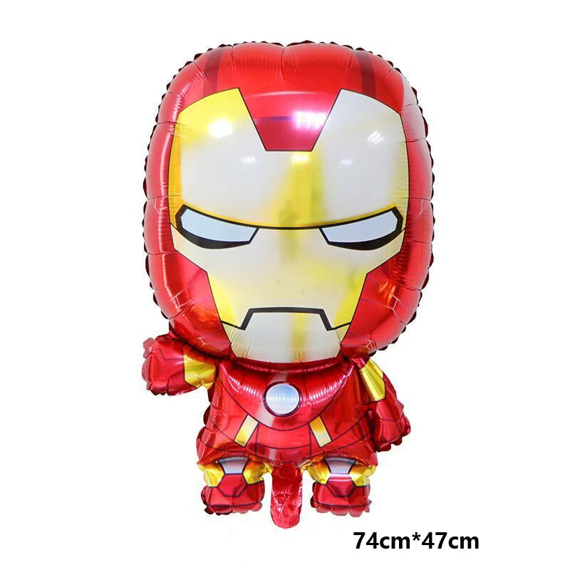 Spiderman Hulk Iron Man Foil Balloons Superhero Latex Ballon Happy Birthday Banner Hero Party Decoration Boy Child Cake Topper
