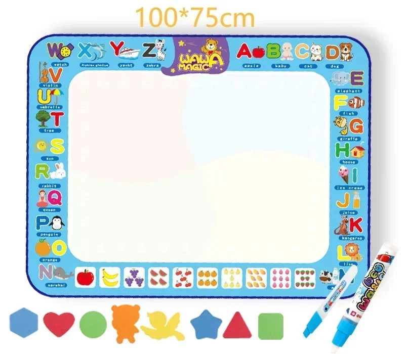 100x80cm Water Doodle Mat Magic Drawing Doodling Mat Coloring Mat Drawing Board Educational Toys for 2-7 Years Old Boys and Girl