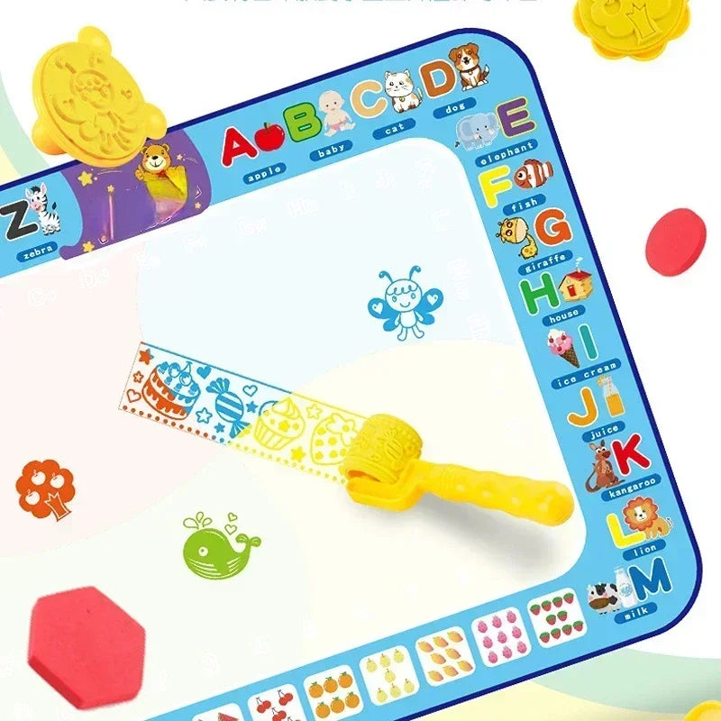 100x80cm Water Doodle Mat Magic Drawing Doodling Mat Coloring Mat Drawing Board Educational Toys for 2-7 Years Old Boys and Girl