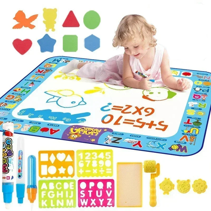 100x80cm Water Doodle Mat Magic Drawing Doodling Mat Coloring Mat Drawing Board Educational Toys for 2-7 Years Old Boys and Girl