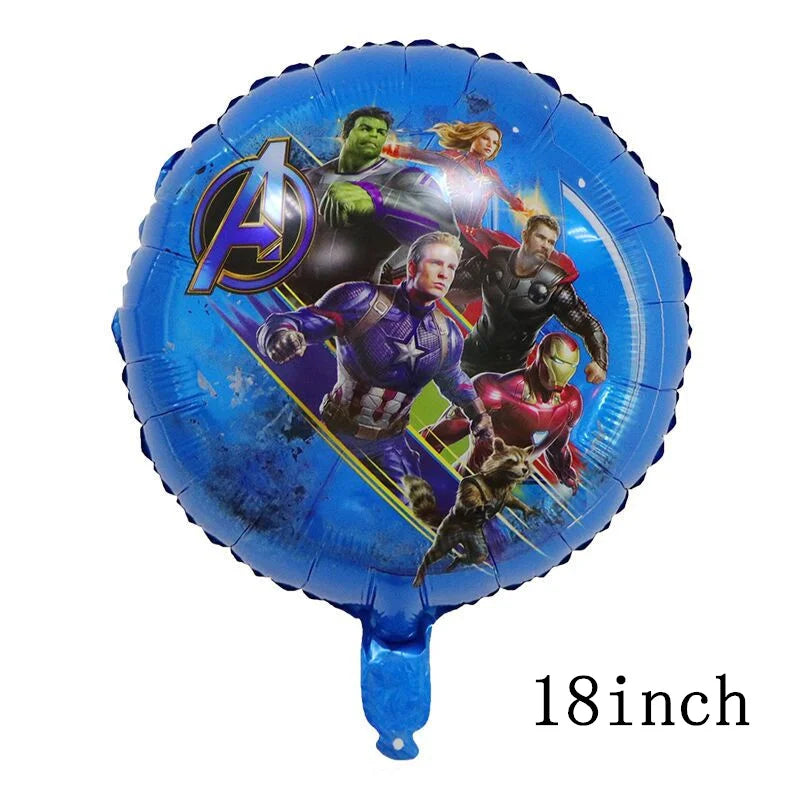 Spiderman Hulk Iron Man Foil Balloons Superhero Latex Ballon Happy Birthday Banner Hero Party Decoration Boy Child Cake Topper