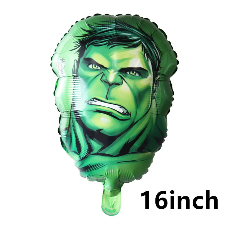Spiderman Hulk Iron Man Foil Balloons Superhero Latex Ballon Happy Birthday Banner Hero Party Decoration Boy Child Cake Topper