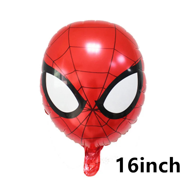 Spiderman Hulk Iron Man Foil Balloons Superhero Latex Ballon Happy Birthday Banner Hero Party Decoration Boy Child Cake Topper