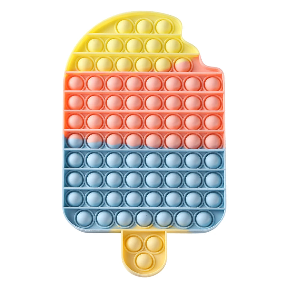 Silicone Ice Cream Push Bubble Autism Needs Kid Adult Decompression Toys