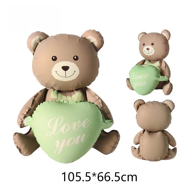 Cute Matte Animal Foil Balloon Cartoon Whale Penguin Bear Elephant Dinosaur Helium Balloons Kids Adult Birthday Party Decoration