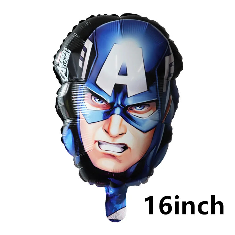 Spiderman Hulk Iron Man Foil Balloons Superhero Latex Ballon Happy Birthday Banner Hero Party Decoration Boy Child Cake Topper