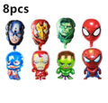 Spiderman Hulk Iron Man Foil Balloons Superhero Latex Ballon Happy Birthday Banner Hero Party Decoration Boy Child Cake Topper