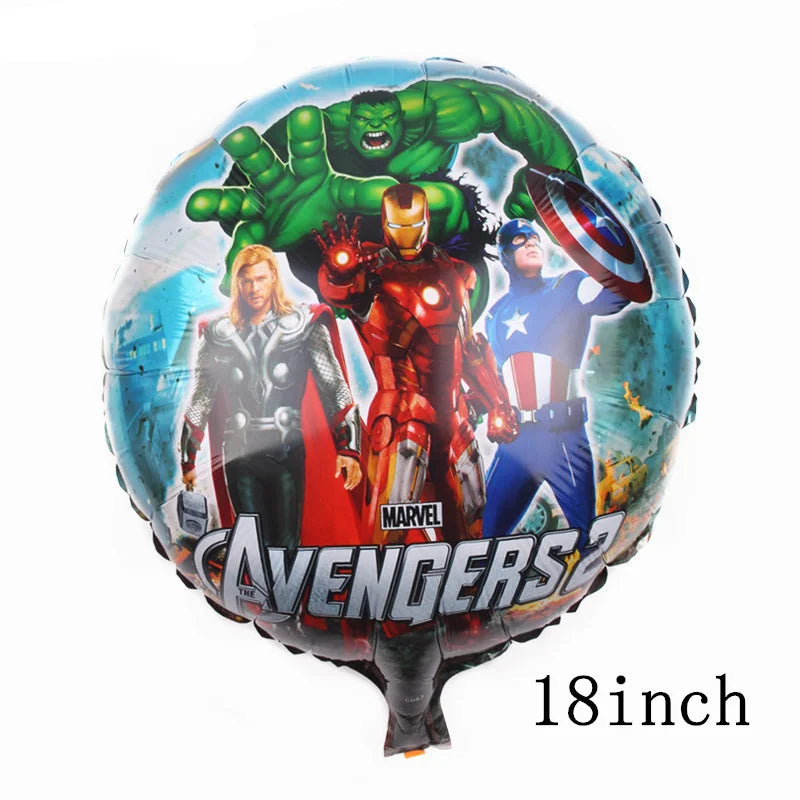 Spiderman Hulk Iron Man Foil Balloons Superhero Latex Ballon Happy Birthday Banner Hero Party Decoration Boy Child Cake Topper