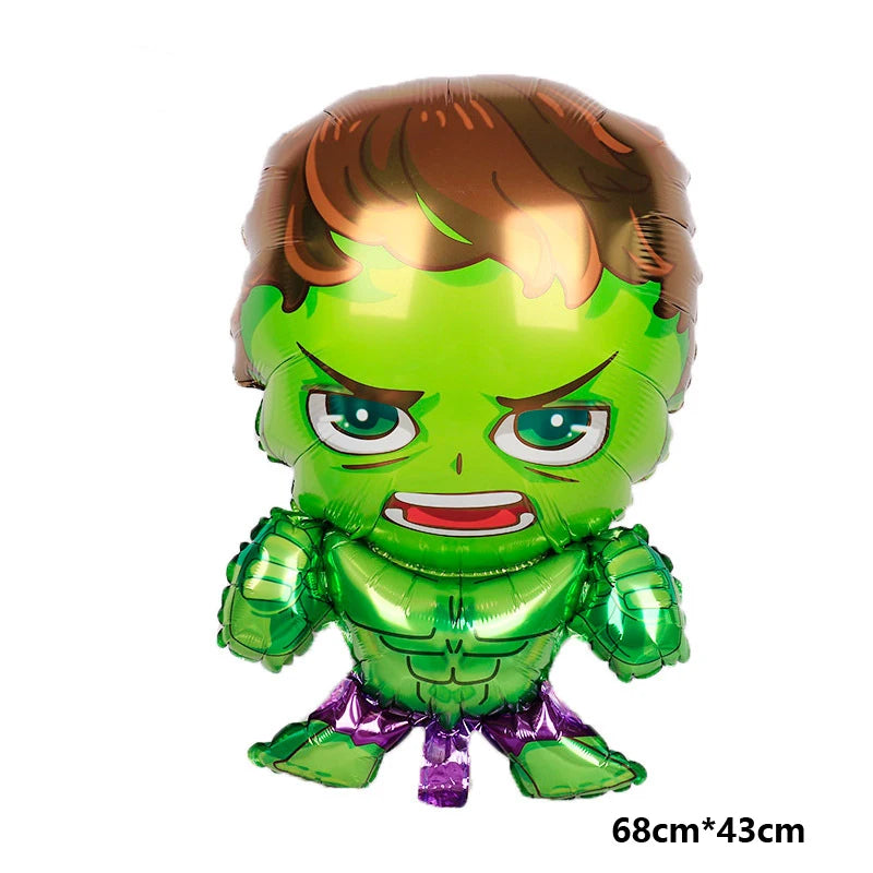Spiderman Hulk Iron Man Foil Balloons Superhero Latex Ballon Happy Birthday Banner Hero Party Decoration Boy Child Cake Topper