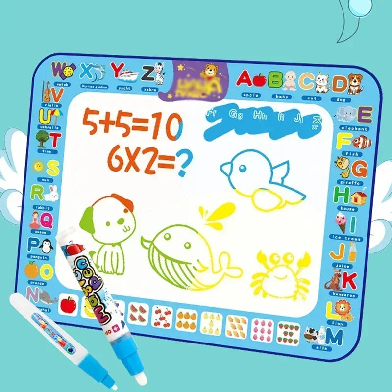 100x80cm Water Doodle Mat Magic Drawing Doodling Mat Coloring Mat Drawing Board Educational Toys for 2-7 Years Old Boys and Girl