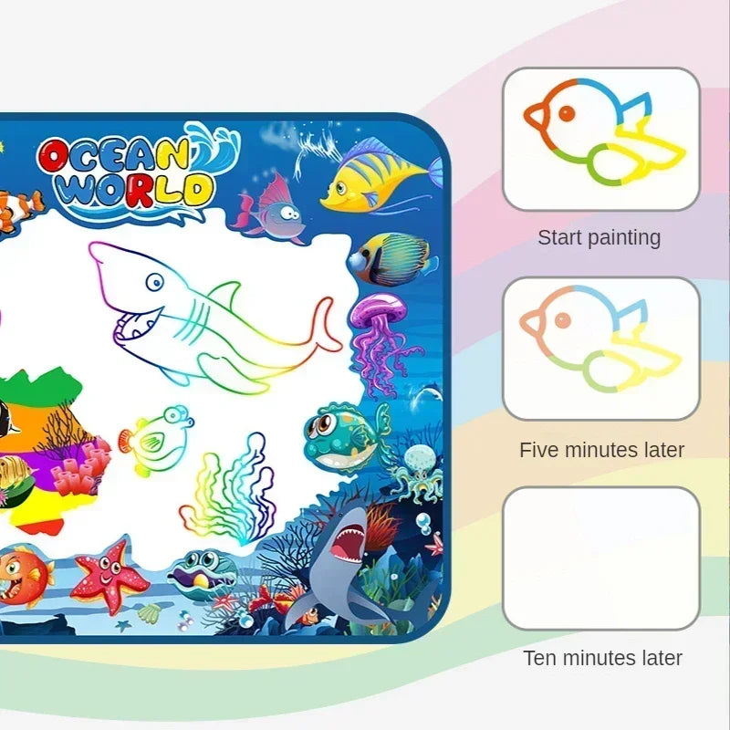 100x80cm Water Doodle Mat Magic Drawing Doodling Mat Coloring Mat Drawing Board Educational Toys for 2-7 Years Old Boys and Girl