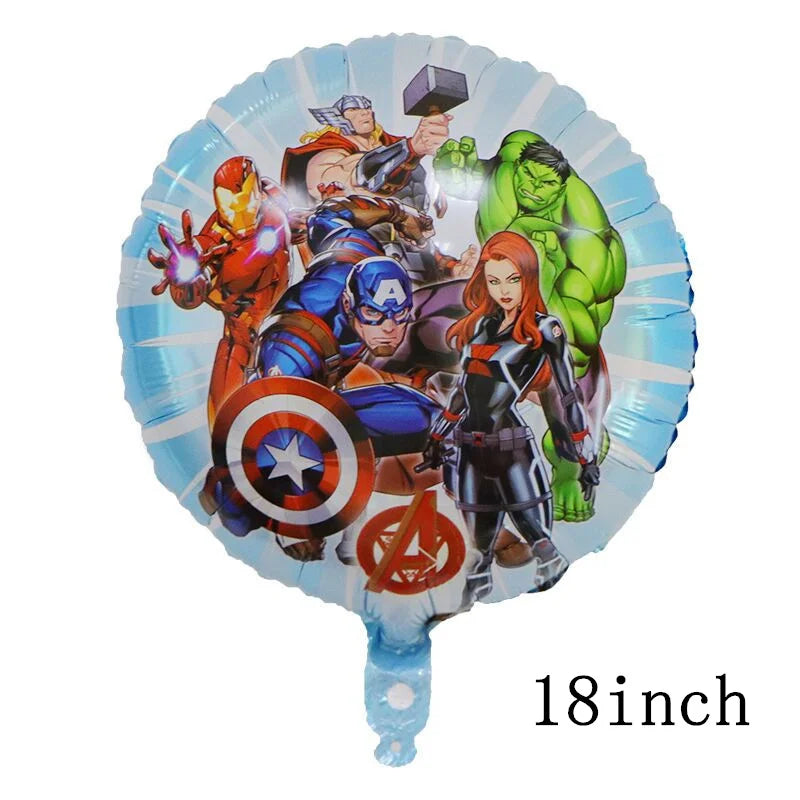 Spiderman Hulk Iron Man Foil Balloons Superhero Latex Ballon Happy Birthday Banner Hero Party Decoration Boy Child Cake Topper