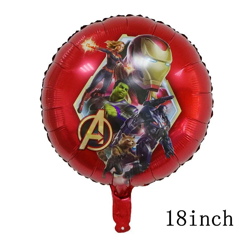 Spiderman Hulk Iron Man Foil Balloons Superhero Latex Ballon Happy Birthday Banner Hero Party Decoration Boy Child Cake Topper