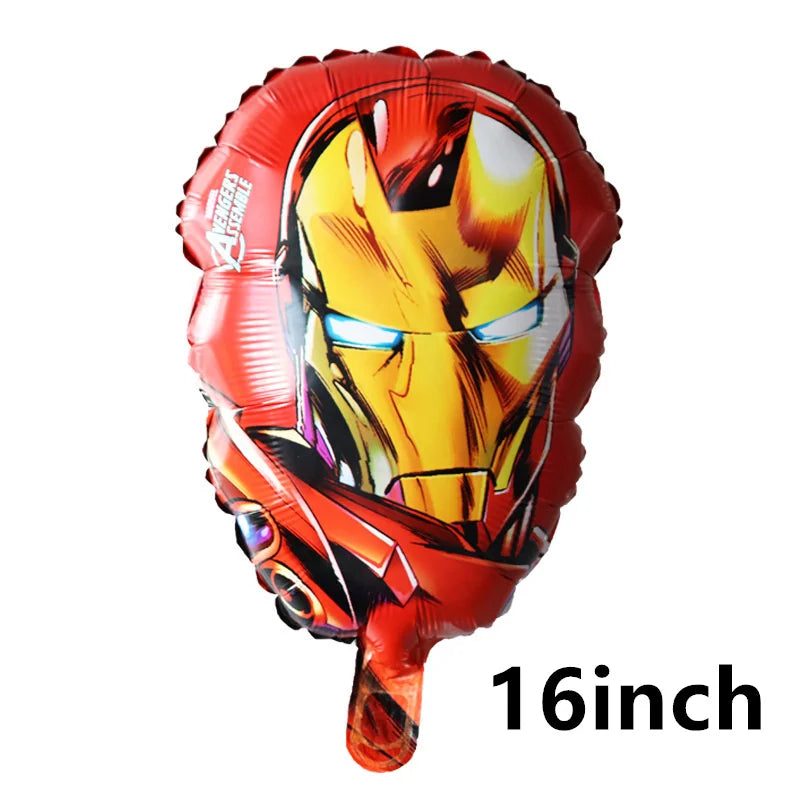 Spiderman Hulk Iron Man Foil Balloons Superhero Latex Ballon Happy Birthday Banner Hero Party Decoration Boy Child Cake Topper