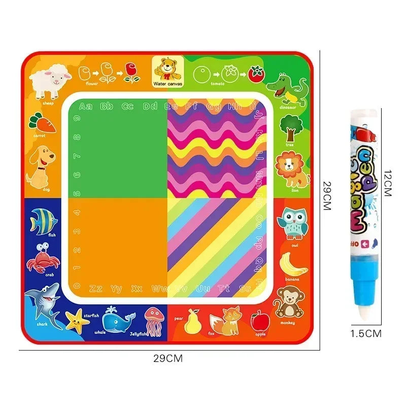 100x80cm Water Doodle Mat Magic Drawing Doodling Mat Coloring Mat Drawing Board Educational Toys for 2-7 Years Old Boys and Girl